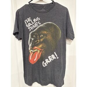 The Rolling Stones Grrr! Gorilla Graphic Shirt Mens Charcoal Gray Rock Band Tee